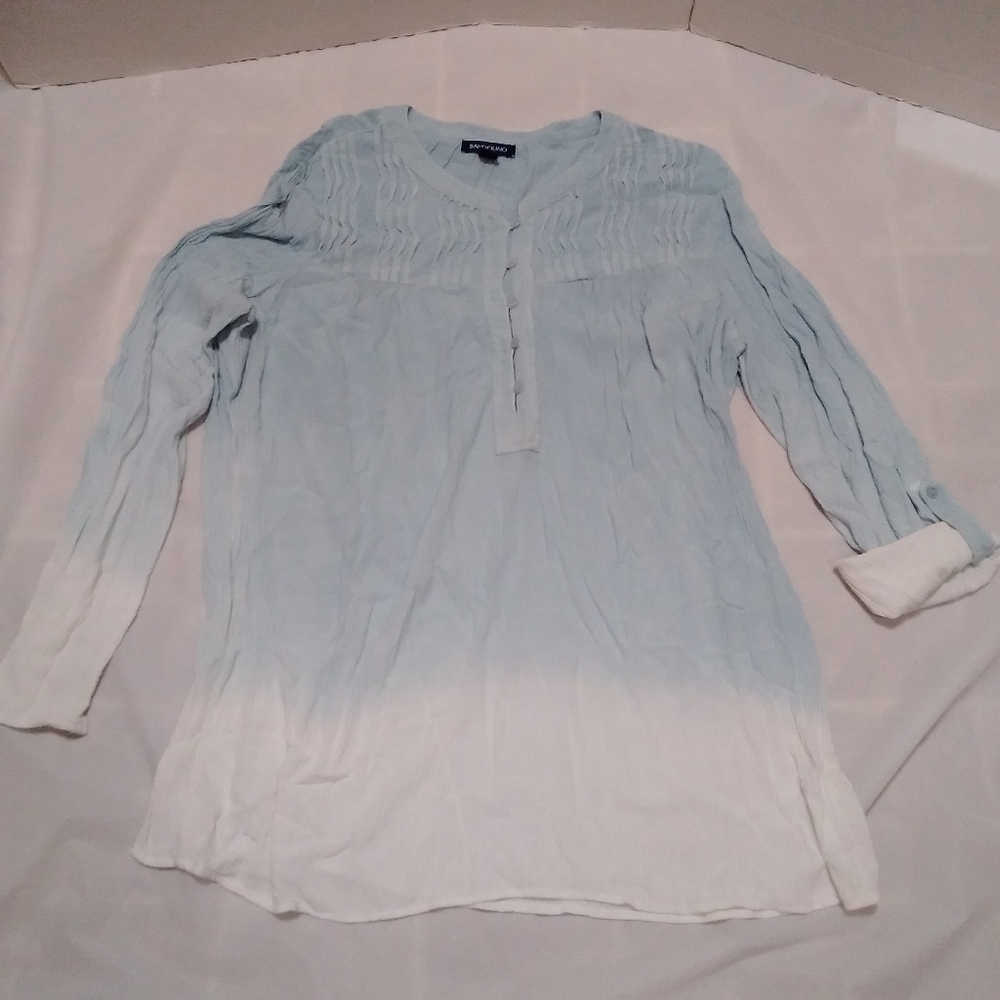 Bandolino Roll Sleeve XXL Quarter Button Blouse
